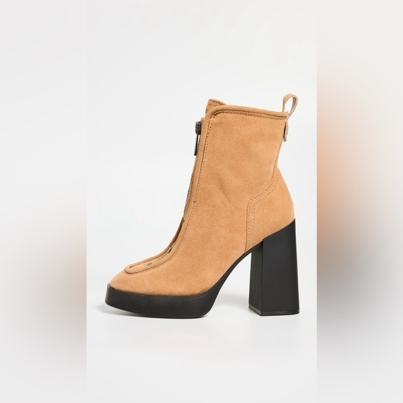 EUC Larroude Nicole Hi Heeled Boots in Toasted Tan Brown Suede, Size 9 - Picture 15 of 16